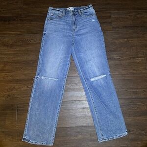 Daze High Rise Straight Leg Jeans Women’s 29 Medium Wash Blue Denim Stretch 90s